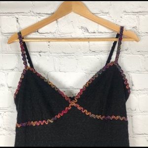 Vintage Betsey Johnson lined dress w rainbow trim L Large